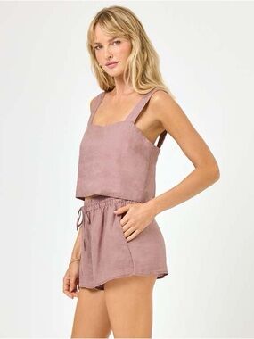 L*SPACE LONG ISLAND TOP - SMOKY QUARTZ NWT